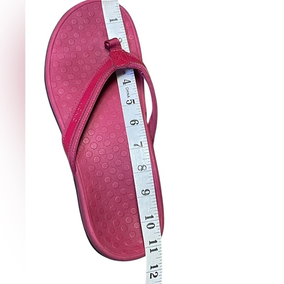 Vionic Tide II Leather Orthotic Sandals Pink Raspberry Patent Women 11 Flip Flop - Picture 6 of 10